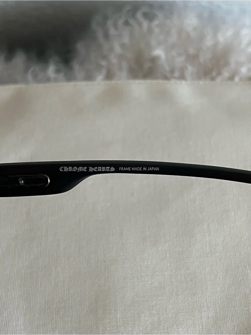 Chrome Hearts Black Leather Sunglasses with Dark Smoke Lenses Exotic Wood.